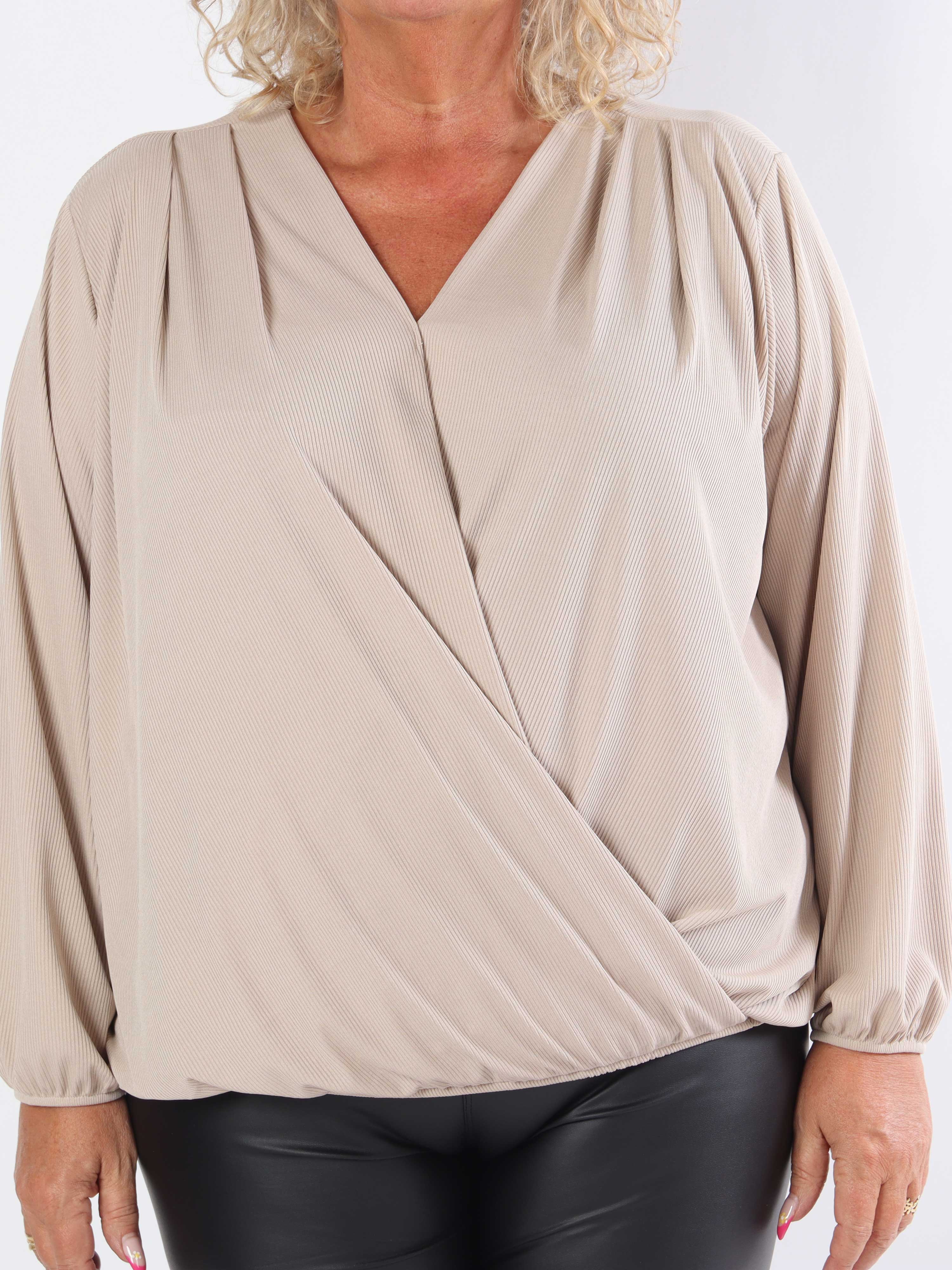 Naomi - Ribbet plus size tunika med elastik